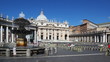 Fountain on square and St. Peters Basilica in Vatican