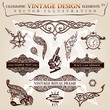 Calligraphic elements vintage tattoo. Vector frames symbols