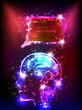 abstract human neon brain background for your text
