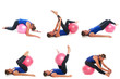 collage femme sportive - fitball