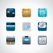 Credit card square icon set