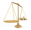 Gold balance. Something equal with money, isolated