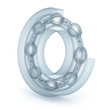 Wire bearing design, isolated on white