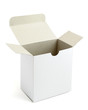 Open cardboard box isolated on white background
