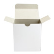 Open cardboard box isolated on white background