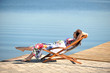 woman on lakeside