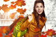 Woman and autumn shopping