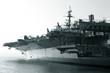 Aircraft carrier in the ocean