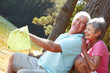 Senior couple fishing together