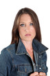Women in Blue Denim Jacket