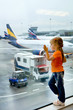 A child waiting in the airport