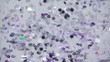 Many hexagon particles float down in space of colorful hotspots