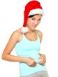 Christmas fitness woman - funny weight loss concept