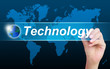 women hand writing technology