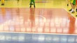Legs of boys, which play basketball