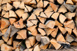 Photo: firewood, stacked cubic meter firewood, stacked cubic meter