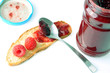 Tartine de confiture de framboise Tartine de confiture de framboise