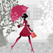 beautiful woman with umbrella