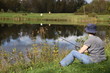 femme à la pêche