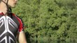 young man training on mountain bike