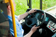 Bus driver sitting in his bus