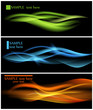 Shiny color waves over dark vector backgrounds Shiny color waves over dark vector backgrounds