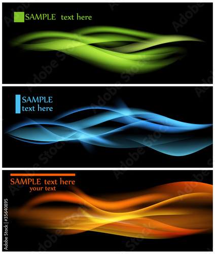 Vector: Shiny color waves over dark vector backgrounds Shiny color waves over dark vector backgrounds