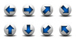 3D Kugel  Pfeile blau