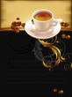 Vector: cup of coffee with ornate elements cup of coffee with ornate elements