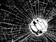 Broken Glass Fist. One Color Illustration.