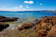 The famous rocks at Karaka Bay, New Zealand The famous rocks at Karaka Bay, New Zealand