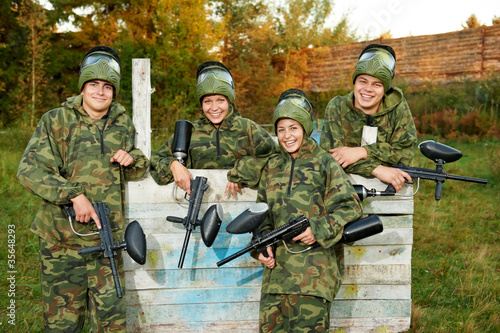 Photo: girl paintball player girl paintball player