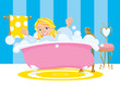 Girl Happy Taking A Bubble Bath