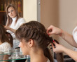 hairdresser working with long-hair