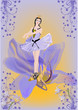 ballet dancer in lilac flowers ballet dancer in lilac flowers
