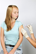 Girl getting flu shot