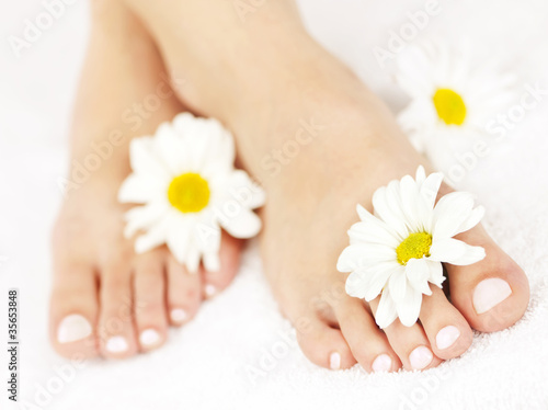 Photo: Female feet with pedicure Female feet with pedicure
