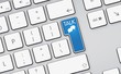 social network sign - forum 3d button - white keyboard