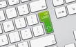 upload arrow icon, button on white keyboard