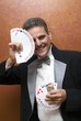 Magician performing with cards