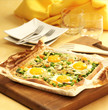 Coca de huevos y verduras