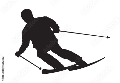 Illustration: Skier silhouette Skier silhouette