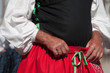 Sardinia, Italy: Redentore festival. Detail of a dress