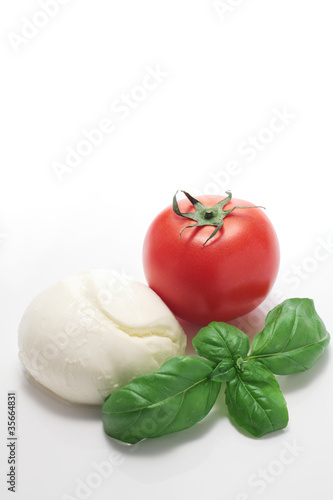 Photo: Tomato, mozzarella and basil Tomato, mozzarella and basil