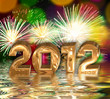 2012, feu d'artifice et reflets