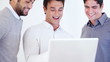 Video: Portrait of happy male executives working on laptop Portrait of happy male executives working on laptop