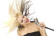 Rocking singer and microphone