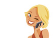 Happy woman on the phone