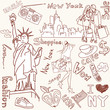 shopping in new york doodles