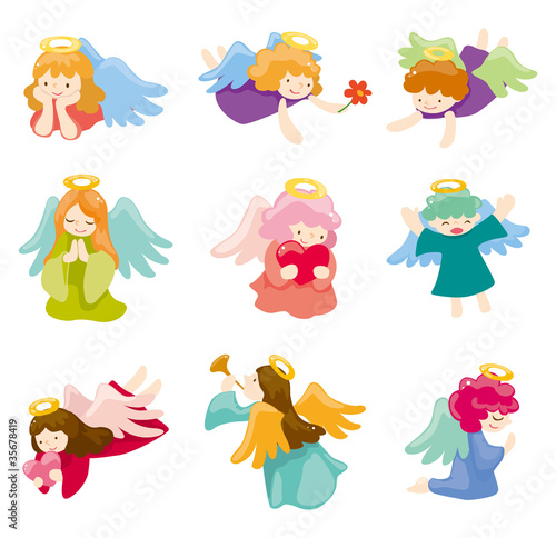 Vector: cartoon Angel icon set cartoon Angel icon set